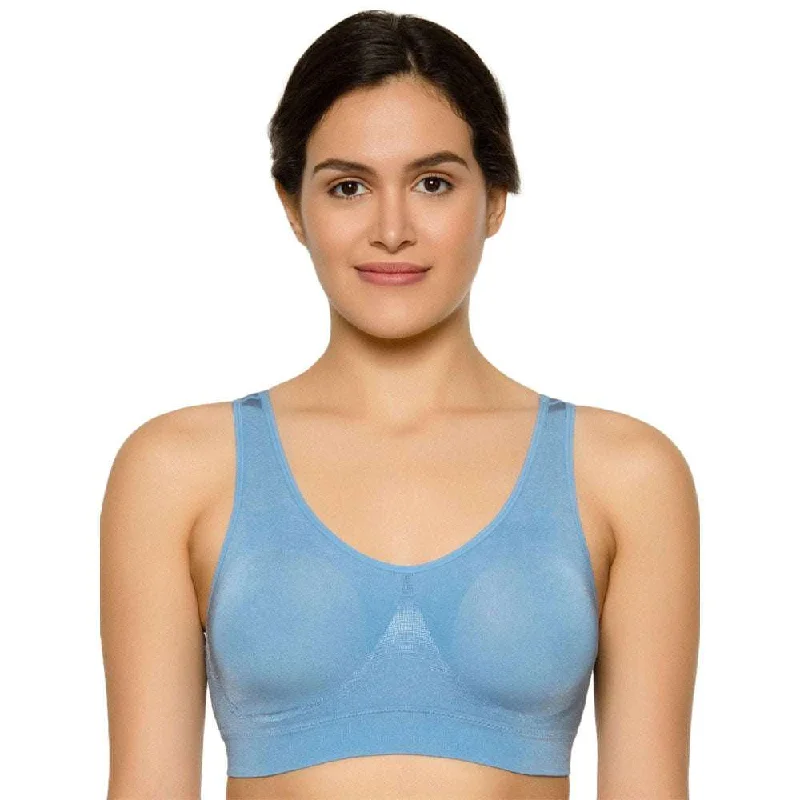 B-Smooth Padded Non-wired Full Cup Everyday Wear Full coverage Bralette - Blue