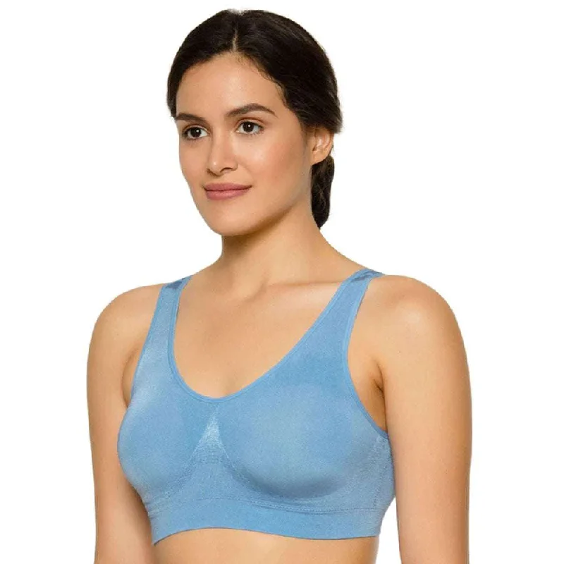 B-Smooth Padded Non-wired Full Cup Everyday Wear Full coverage Bralette - Blue