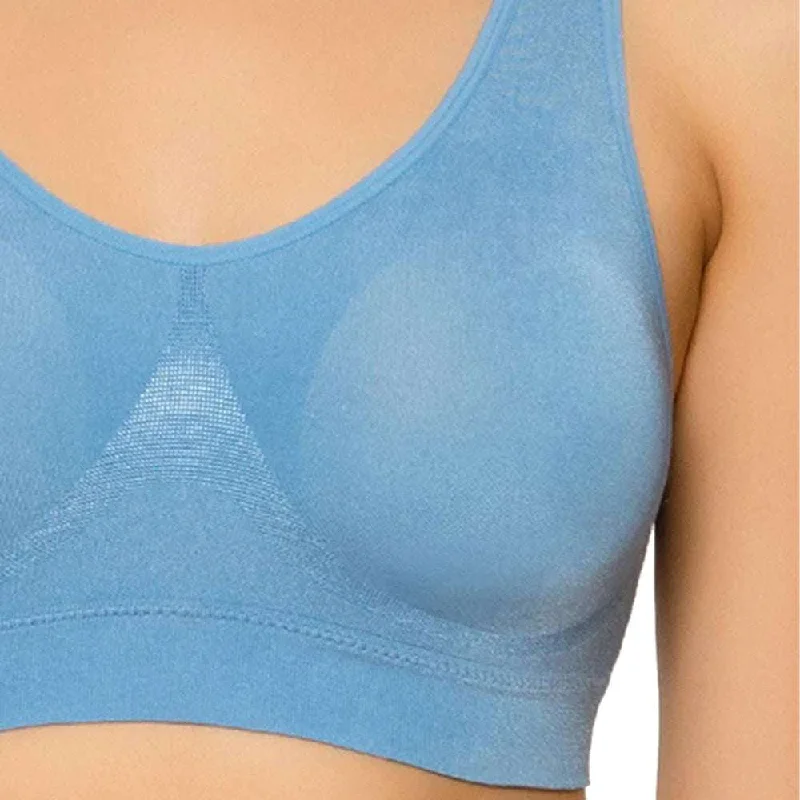 B-Smooth Padded Non-wired Full Cup Everyday Wear Full coverage Bralette - Blue