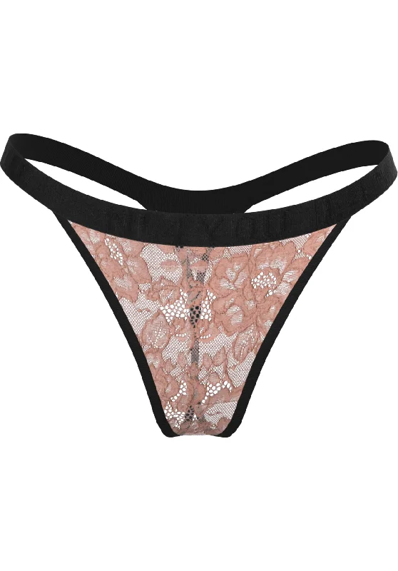 ""Athena"" - Peach Lace Thong