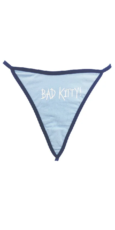 Bad Kitty Light Blue Cotton G String/Thong (Triangle Back) Pet Play/ DDLG