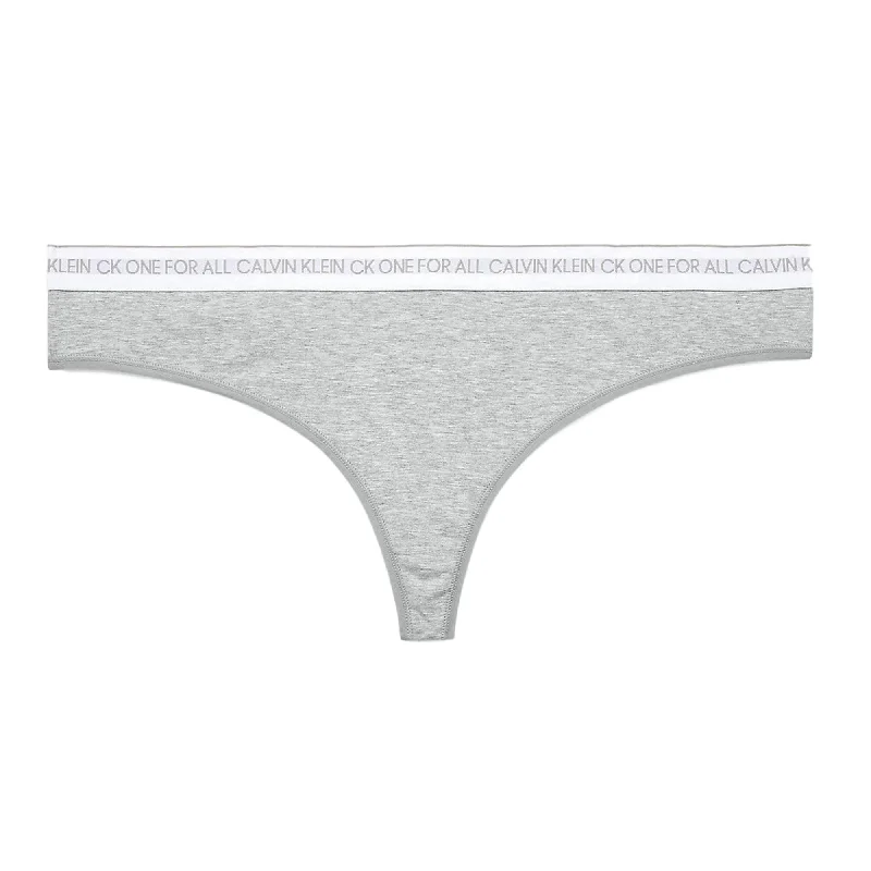 Calvin Klein Plus Size Ck One Cotton Thong - Grey Heather