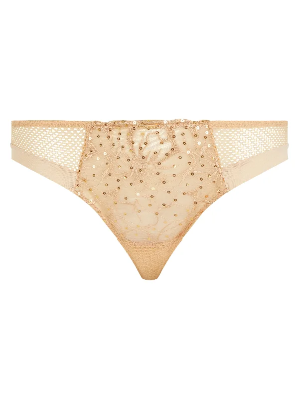 Chantelle Fleurs Tanga Toffee Sequins