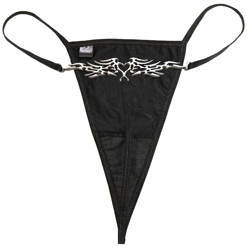 Heart tattoo thong | Black