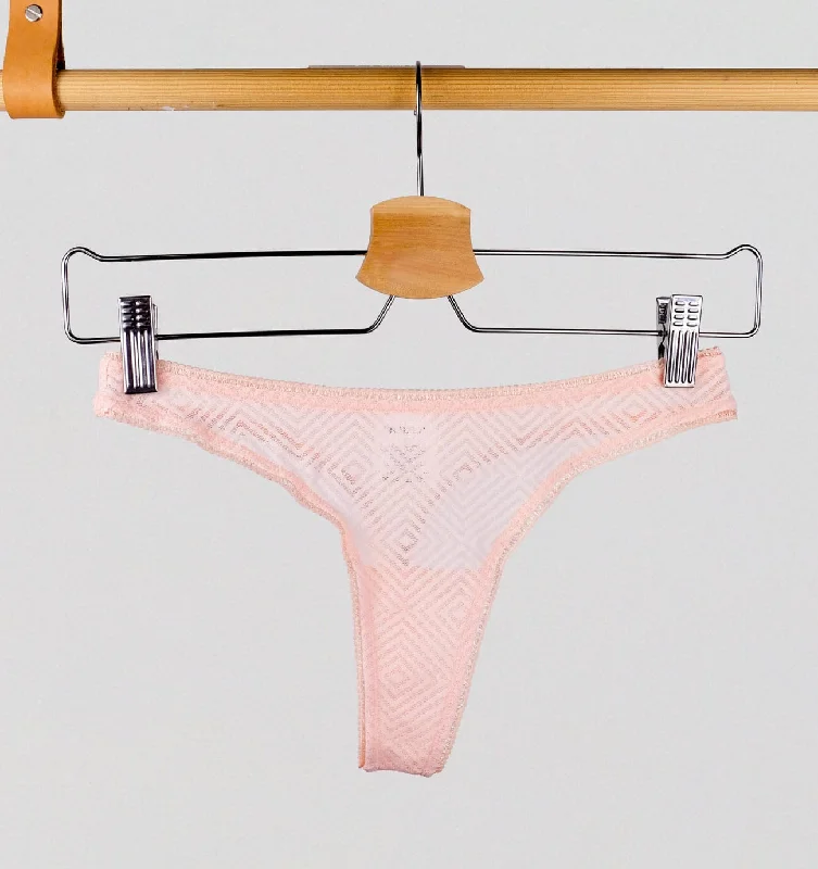 Aztec lace thong [Blush]