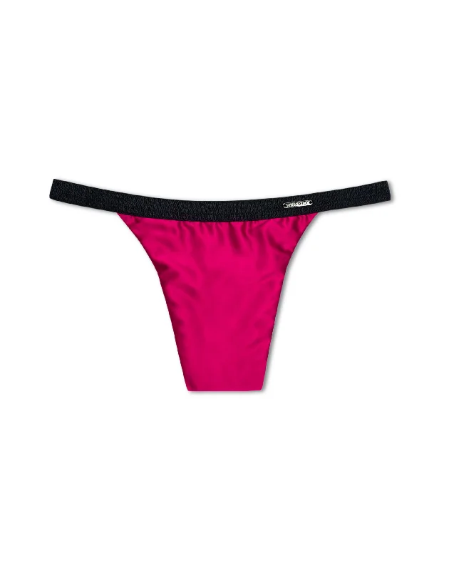 Divine Satin Tucking Thong Pink Passion