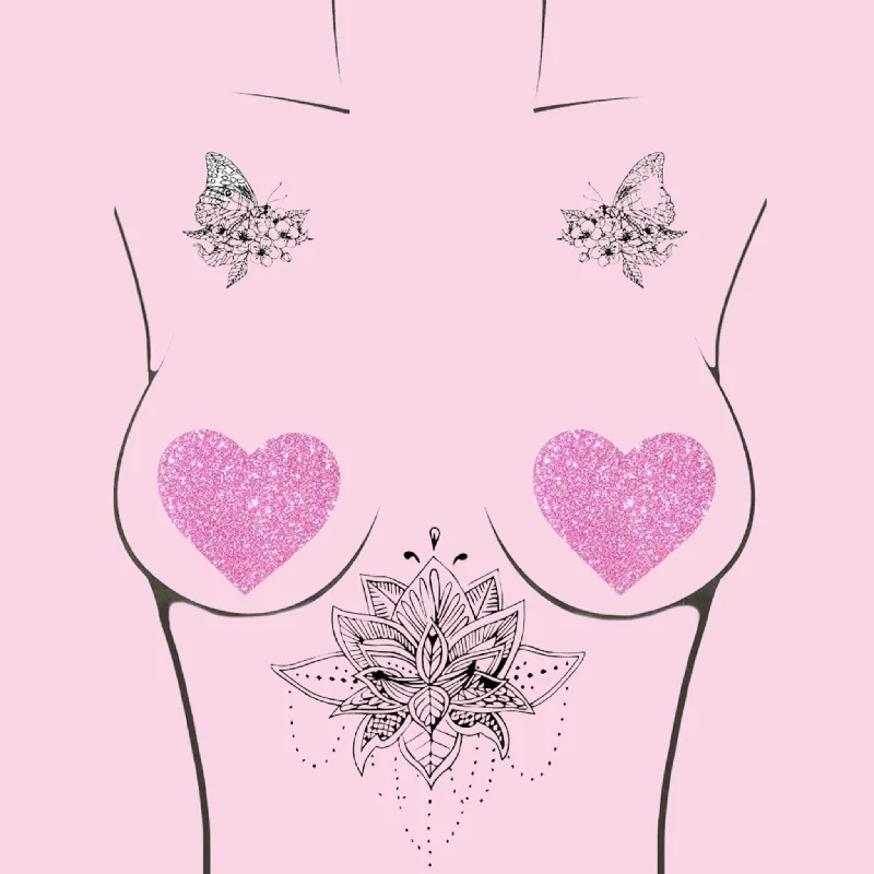 XS / No Crystal Ball / Pink Heart Pasties