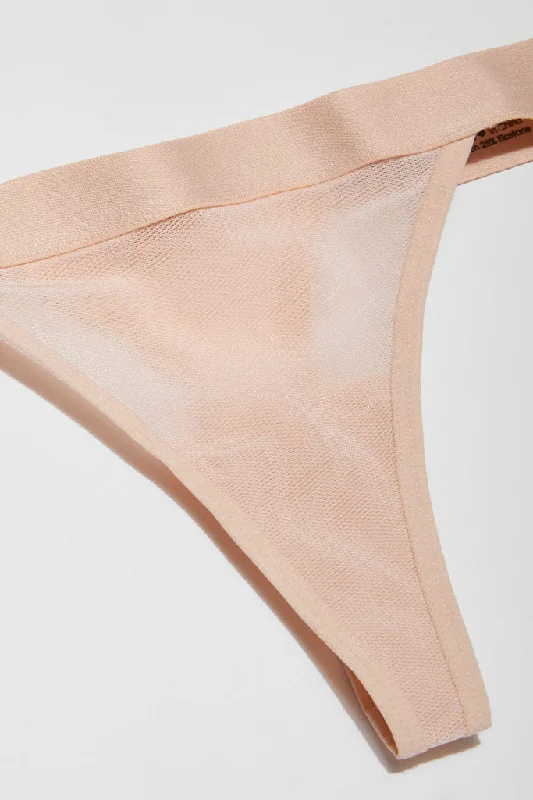 Sieve Thong in Peach