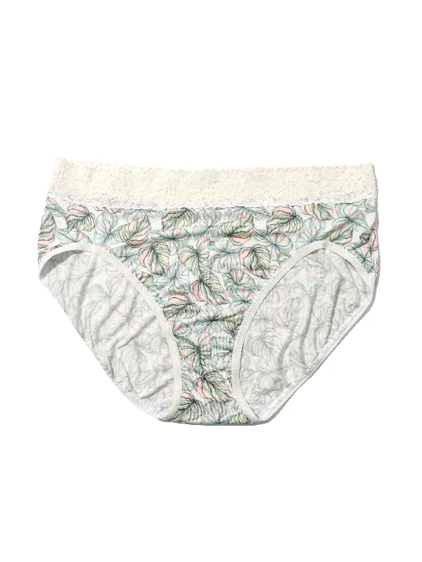 Plus Size DreamEase™ Printed French Brief Begonia Leaf