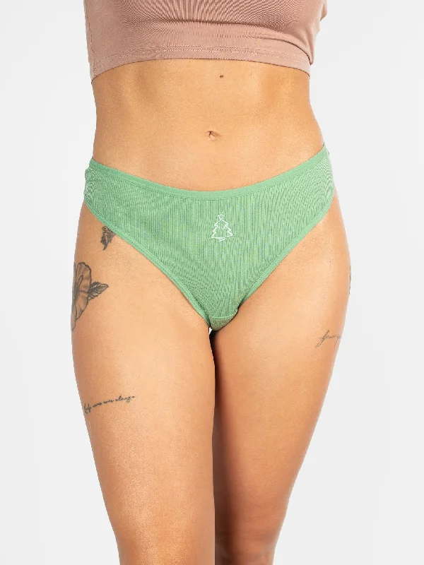 AiraModal™ Smiley Christmas Tree Ribbed Thong