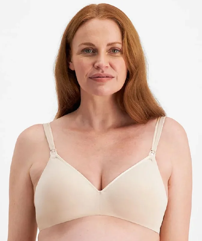 Berlei Barely There Cotton Rich Maternity Wire-free Bra - Soft Powder