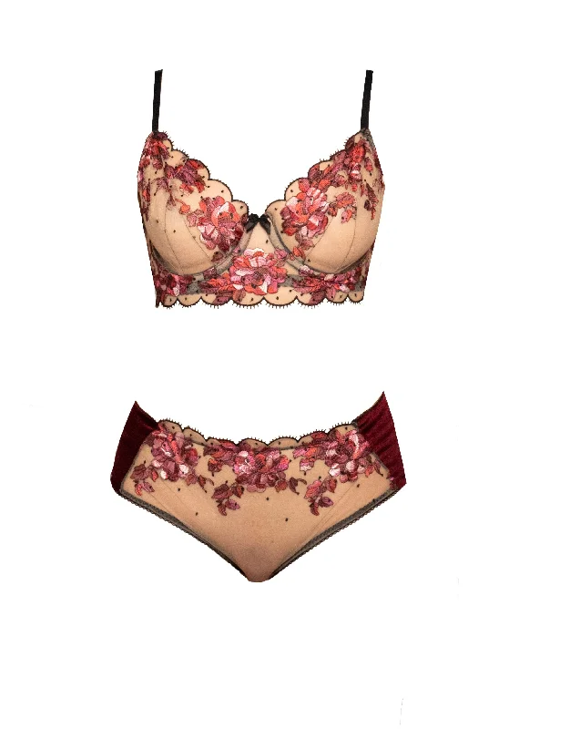 Blossom Floral Embroidered Tulle Underwire Bra