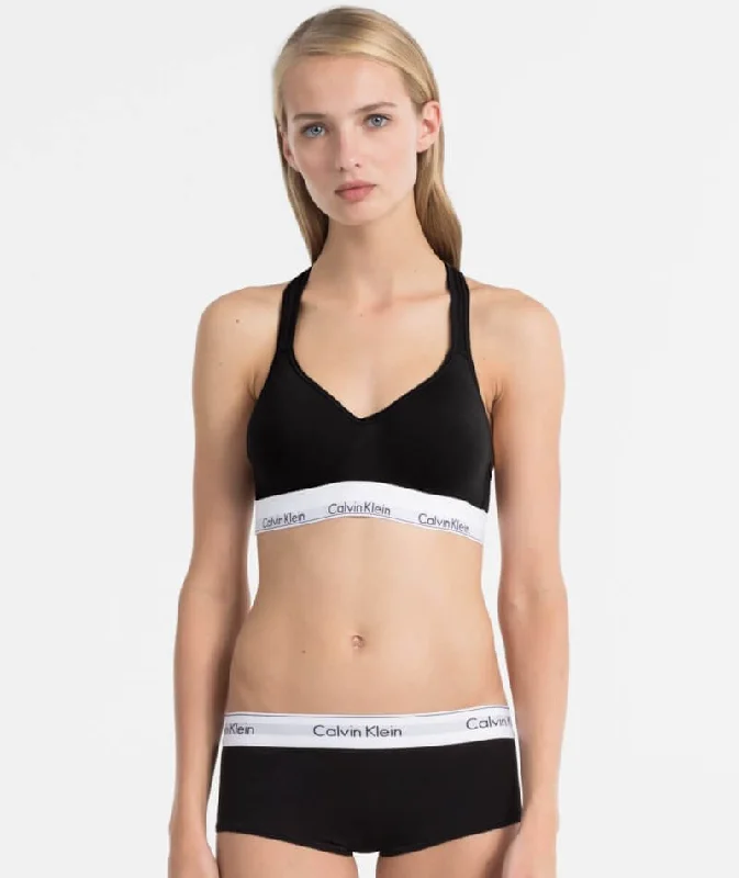 Calvin Klein Modern Cotton Lightly Lined Bralette - Black