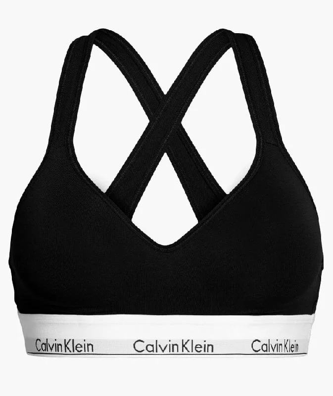 Calvin Klein Modern Cotton Lightly Lined Bralette - Black