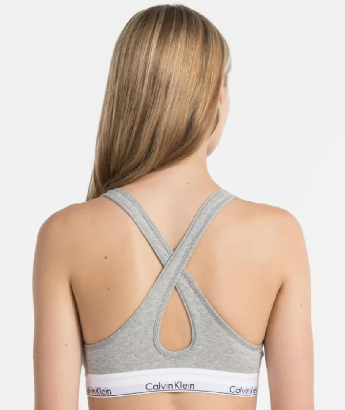 Calvin Klein Modern Cotton Lightly Lined Bralette - Grey Heather