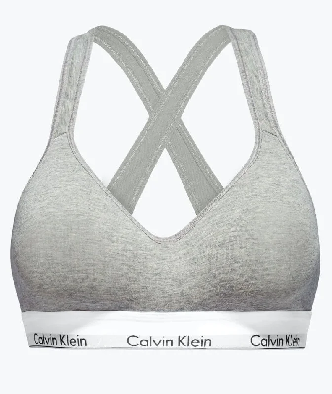 Calvin Klein Modern Cotton Lightly Lined Bralette - Grey Heather