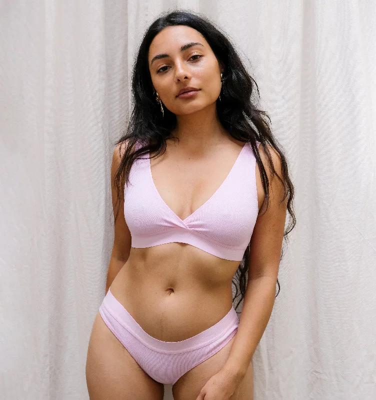 Cotton rib bra [Pantry Pink]