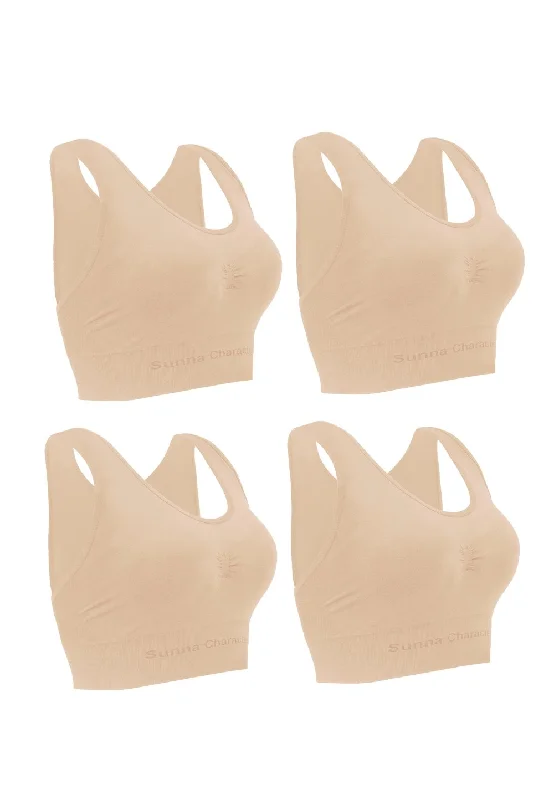 Fast Drying Sports Bra with Bamboo Charcoal - U-Back 3291 (4 pcs)