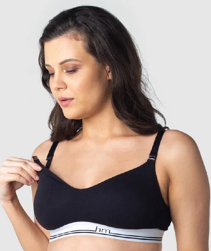 Hotmilk Icon Cotton Multifit Wire-free Nursing Bra - Black