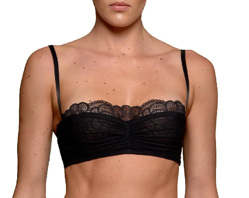 Paris Draped Tulle Soft Cup Underwire Balconette Bra