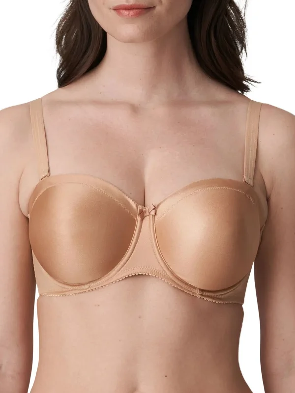 Satin Non Padded Strapless Bra - Cognac