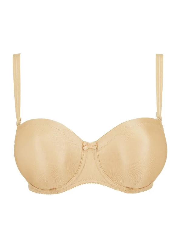 Satin Non Padded Strapless Bra - Cognac