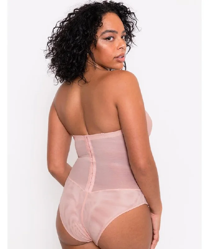 Scantilly Classique Plunge Padded Strapless Bodysuit - Powdery Pink