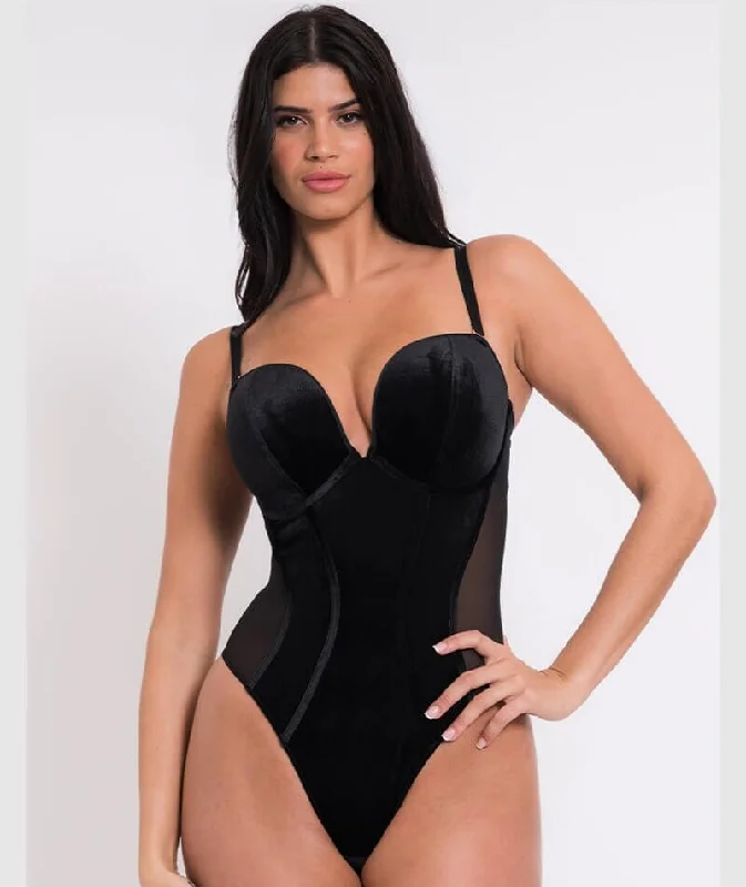 Scantilly Icon Plunge Strapless Padded Bodysuit - Black