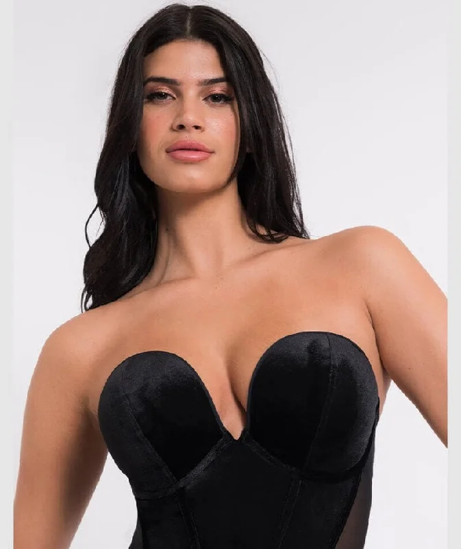 Scantilly Icon Plunge Strapless Padded Bodysuit - Black