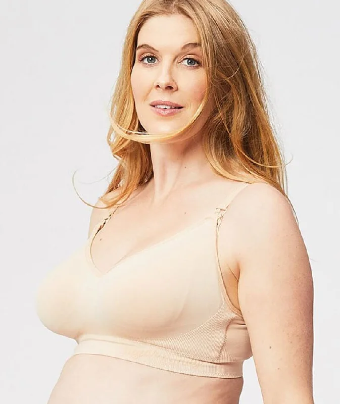 Cake Maternity Popping Candy Fuller Bust Seamless F-Hh Cup Wire-Free Nursing Bra - Nude