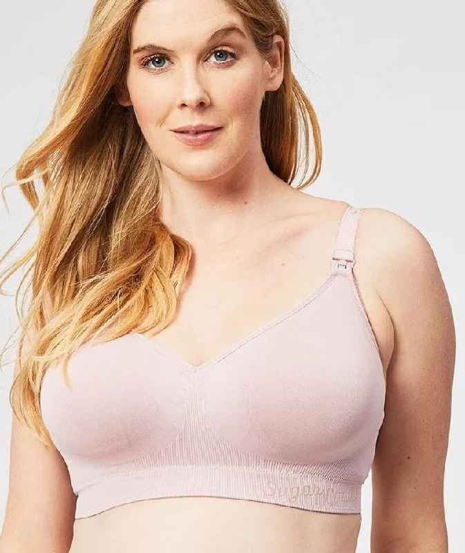 Cake Maternity Popping Candy Fuller Bust Seamless F-Hh Cup Wire-Free Nursing Bra - Pink