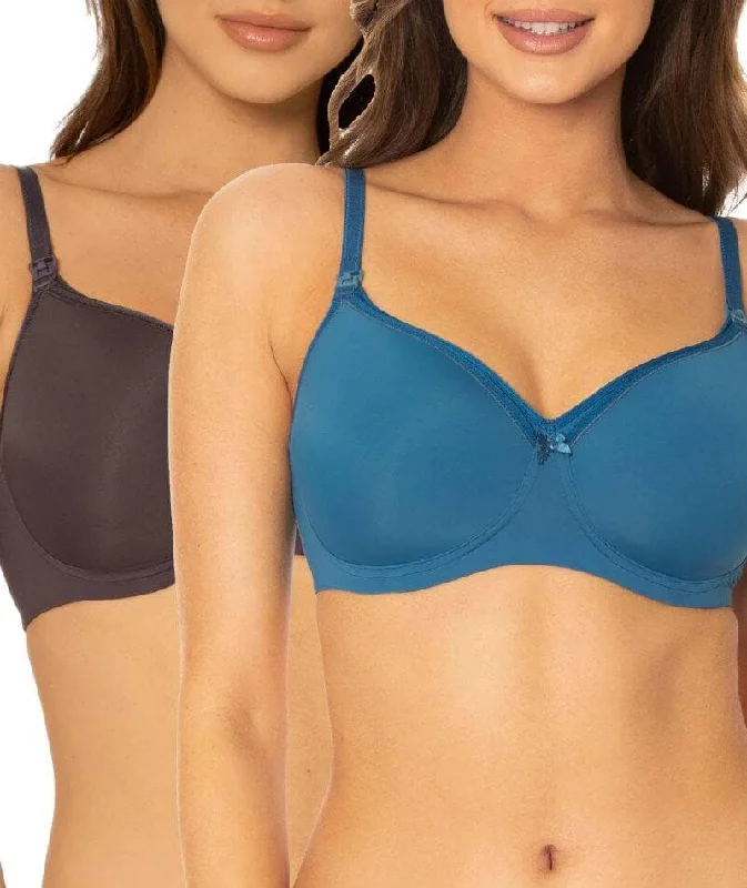 Triumph Mamabel Smooth Wire-free Maternity Bra 2 Pack - Smoke/Peacock