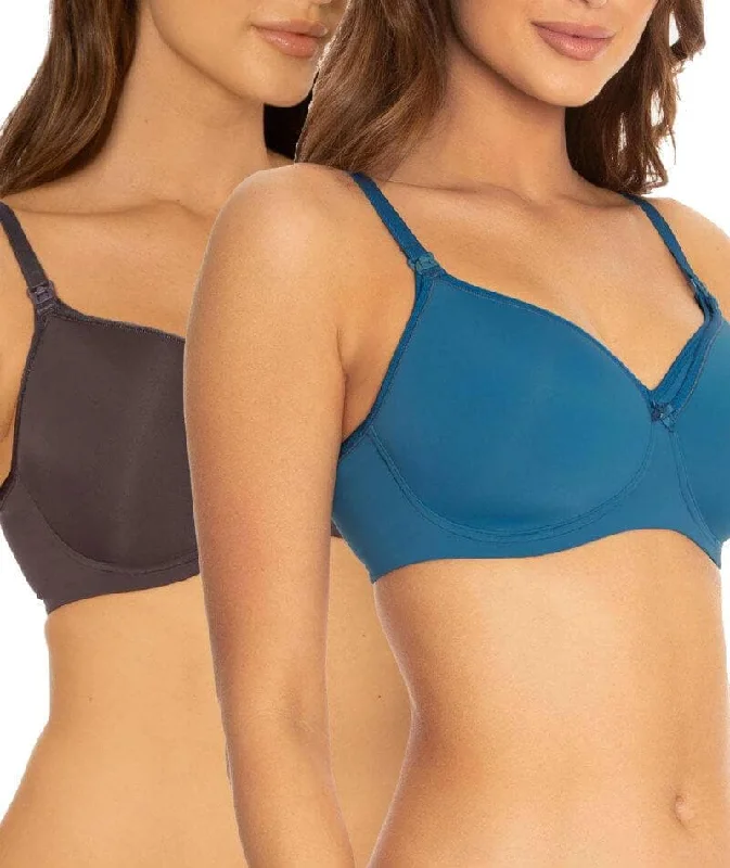 Triumph Mamabel Smooth Wire-free Maternity Bra 2 Pack - Smoke/Peacock